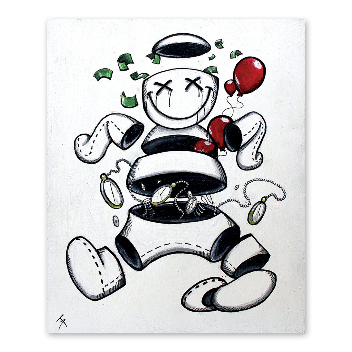 Broken by Damian Tab, featuring White Man in a fragmented composition, sticker