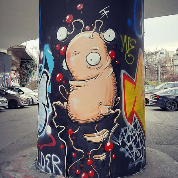 Damian Tab street art mural Bean