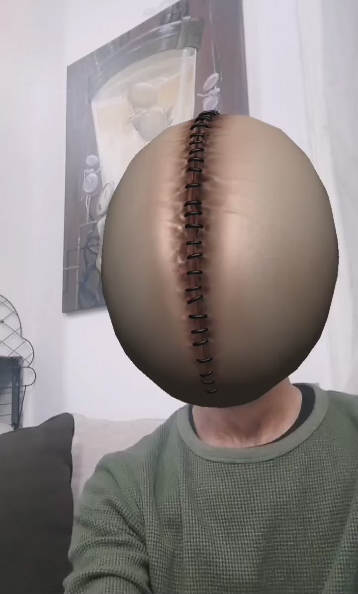 Load video: Damian Tab augmented reality Instagram filter featuring interactive seed head character puking inspired by his artworks and Seed Odyssey game